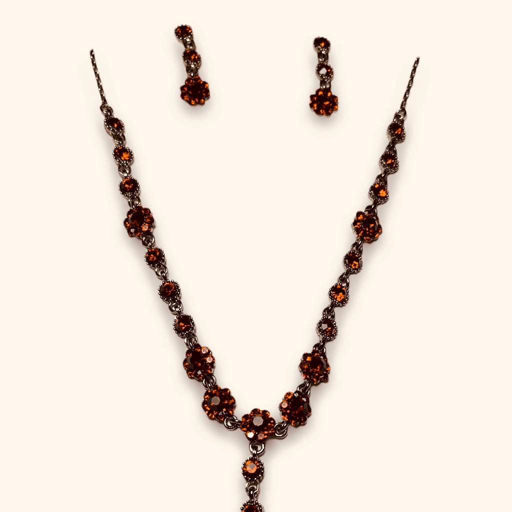 Beautiful! Austrian Crystal Necklace Earrings Set